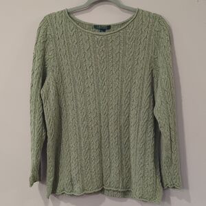 Lauren Ralph Lauren Cable Knit Sweater Sage Green size 1X